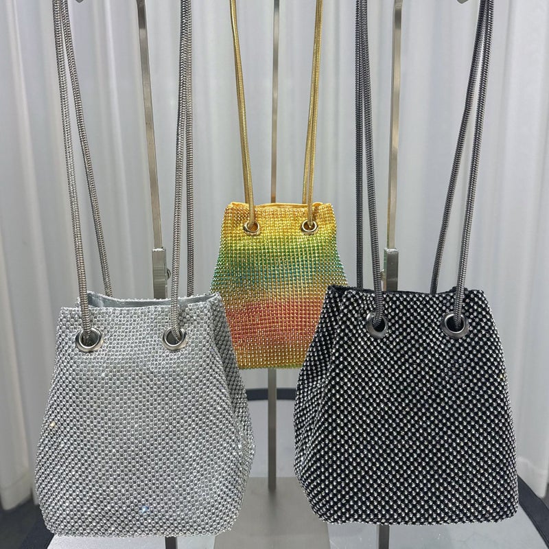 New Fashion Bucket Bag Banquet Dress Evening Bag Rhinestone Women'S Trendy Diamond-Encrusted Handbag Evening Wear - Image 2