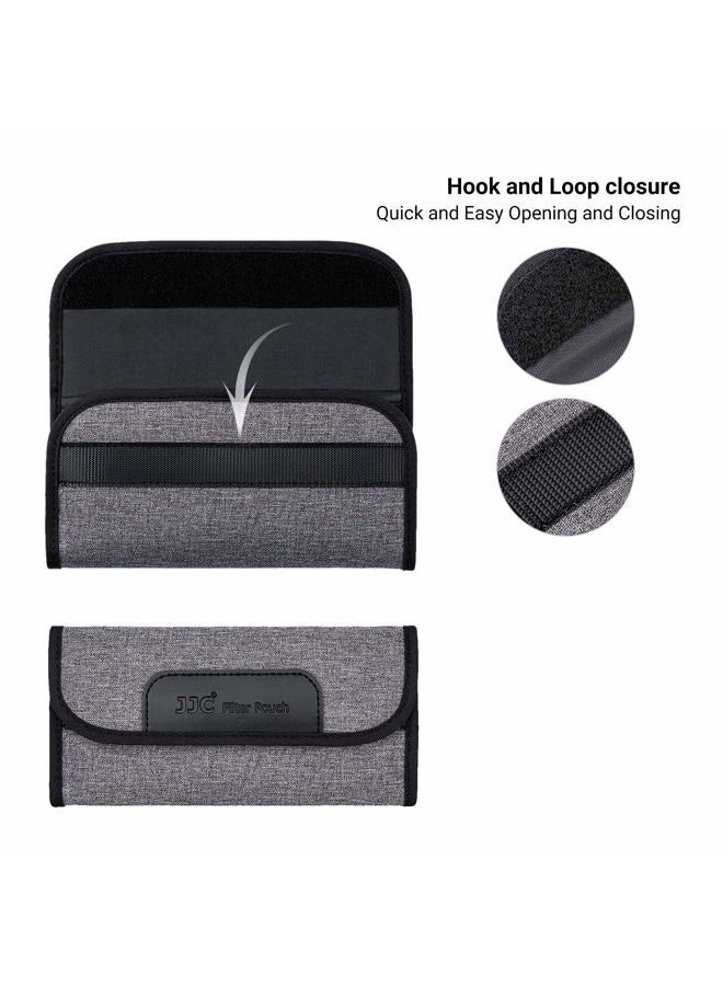 JJC 4 Pockets Filter Case for Round Filter Up to 58mm (37mm 40.5mm 43mm 46mm 49mm 52mm 55mm 58mm), Foldout Lens Filter Pouch with Microfiber Cleaning Cloth, Professional Photography Filter Bag - Image 5