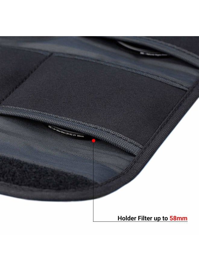 JJC 4 Pockets Filter Case for Round Filter Up to 58mm (37mm 40.5mm 43mm 46mm 49mm 52mm 55mm 58mm), Foldout Lens Filter Pouch with Microfiber Cleaning Cloth, Professional Photography Filter Bag - Image 2