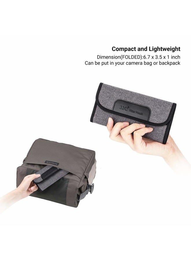 JJC 4 Pockets Filter Case for Round Filter Up to 58mm (37mm 40.5mm 43mm 46mm 49mm 52mm 55mm 58mm), Foldout Lens Filter Pouch with Microfiber Cleaning Cloth, Professional Photography Filter Bag - Image 3