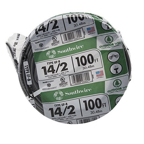 Southwire ساوثواير 13054226 14/2 UF W/G سلك مئة قدم، رمادي، مئة قدم - Image 1