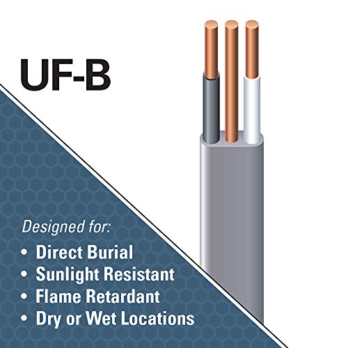 Southwire ساوثواير 13054226 14/2 UF W/G سلك مئة قدم، رمادي، مئة قدم - Image 3