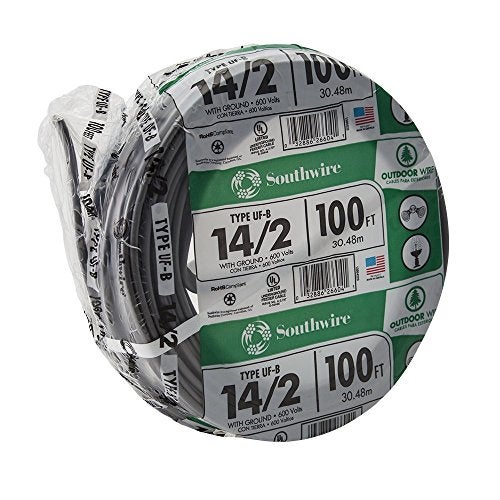 Southwire ساوثواير 13054226 14/2 UF W/G سلك مئة قدم، رمادي، مئة قدم - Image 4