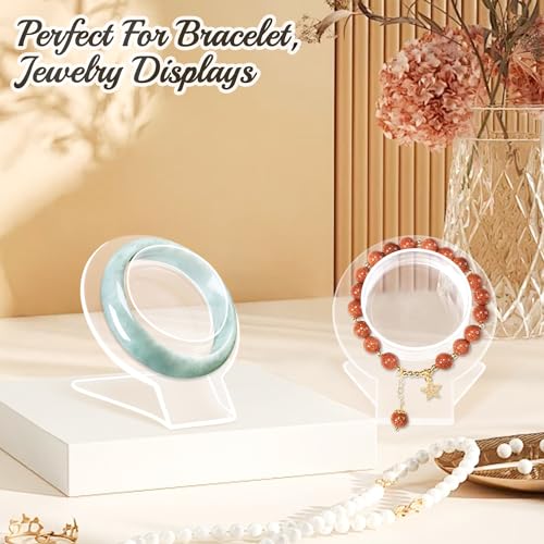 Mirrline 12 Pcs Acrylic Bracelet Displays Stands Clear Jewelry Display Holder Bangle Organizer Rack Bracelet Storage Showcase for Home Store - Image 4