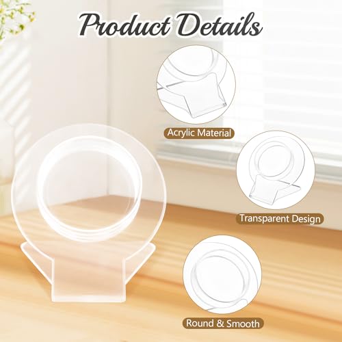 Mirrline 12 Pcs Acrylic Bracelet Displays Stands Clear Jewelry Display Holder Bangle Organizer Rack Bracelet Storage Showcase for Home Store - Image 3