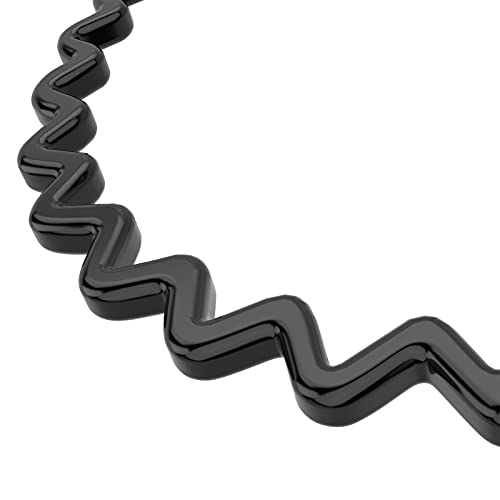 HYFEEL Wavy Headbands Plastic Skinny Thin Non-Slip Flexible Hair Bands Simple Hoops Hair Accessories for Women and Men Solid Colors (Black) - Image 4