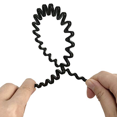 HYFEEL Wavy Headbands Plastic Skinny Thin Non-Slip Flexible Hair Bands Simple Hoops Hair Accessories for Women and Men Solid Colors (Black) - Image 3