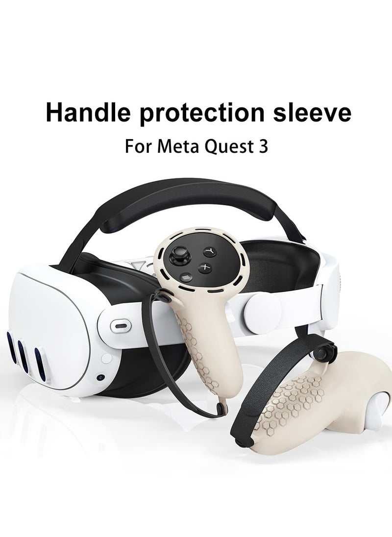 SYOSI Controller Grips for Oculus Quest 3 Comfortable Silicone Cover with Controller Hand Straps 2Pcs Rocker Cap and Joystick Protection Reserve Precise Hole Positions Starlight  - Image 5