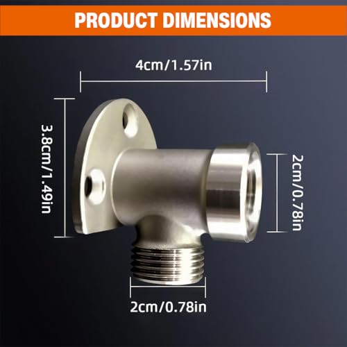 HASTHIP® Bathroom Angle Valve Adapter, Wall Mounted Shower Hose Connector, Stainless Steel Modern Shower System Adapter Conversion Bracket for Shower Hose - Image 2