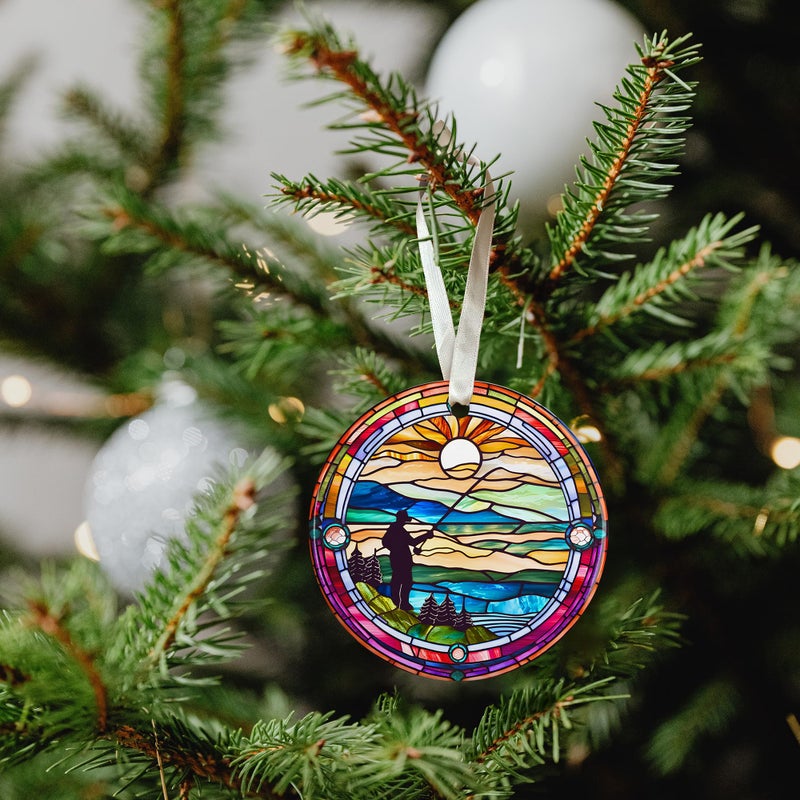 HUNIGIFT Fishing Ornaments for Christmas Tree - Fishing Christmas Ornaments  Fishing Christmas Ornaments 2024  Fisherman Christmas Ornaments - Xmas Fishing Ornament 2024 - Ceramic Christmas Ornaments 2024 - Image 5