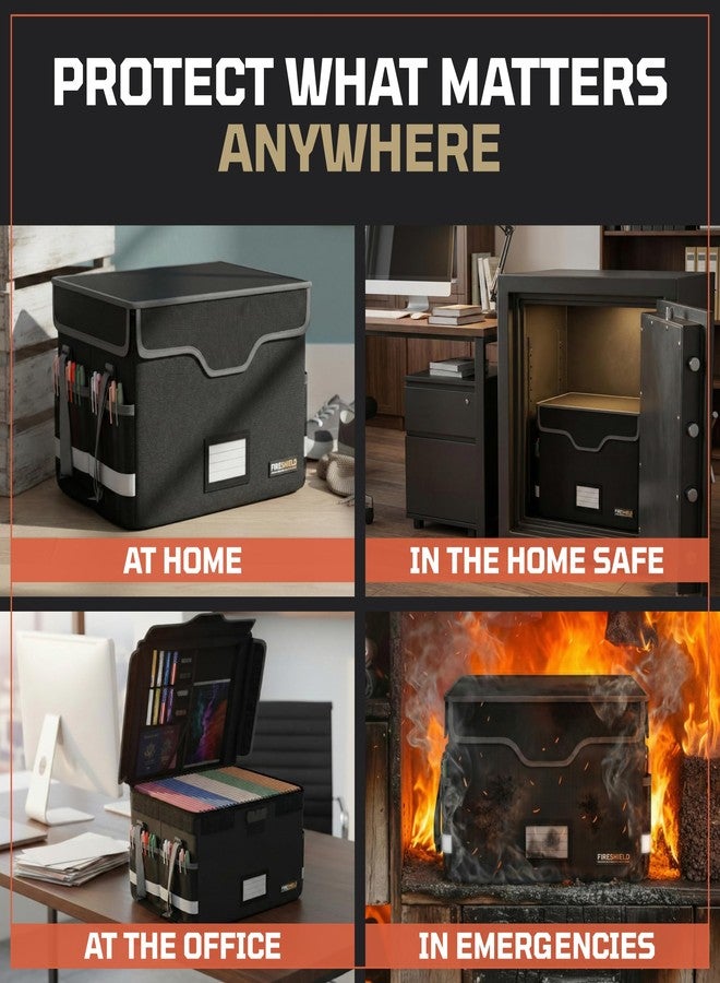 TOOLTROOPERS FIRESHIELD PRO Fireproof Document Box with Lock - Portable File Organizer for Hanging Letter/Legal Folders - Water Resistant, Safe Storage for Home, Office or Travel - Size: 16.1" x 12.9" x 11" - Image 3