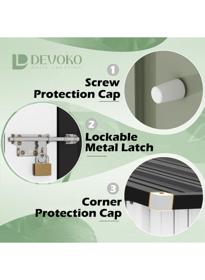 Egardenkart, Outdoor Storage Shed Metal - White, 5x3 Ft | Garden Shed with Lockable Door | Outdoor Storage Cabinet for Garden Storage | Outdoor Shed Storage (With Installation) - Image 2