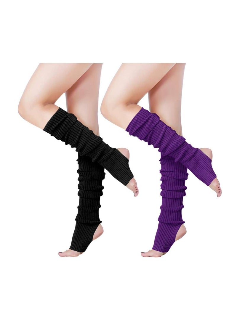 Oasisgalore Women’s Neon Knit Leg Warmer for 80s Party Dance Sports Yoga - Image 1