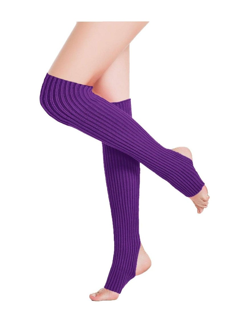 Oasisgalore Women’s Neon Knit Leg Warmer for 80s Party Dance Sports Yoga - Image 3