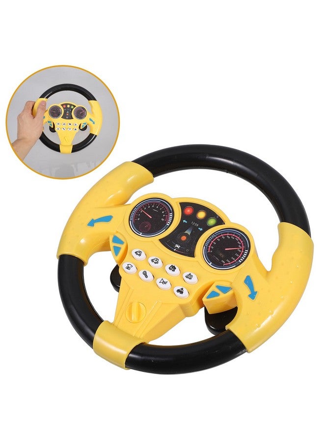 Toyvian Baby Steering Wheel Toy - Simulated Driving Controller Pretend Driving with Sound & Light, Suction Cup Base, Educational & Fun for Toddlers, 7.9 Inch - Image 2