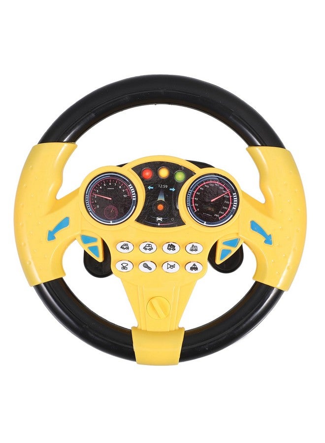 Toyvian Baby Steering Wheel Toy - Simulated Driving Controller Pretend Driving with Sound & Light, Suction Cup Base, Educational & Fun for Toddlers, 7.9 Inch - Image 1