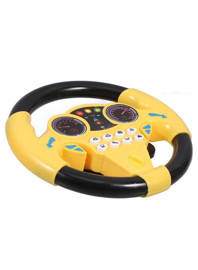 Toyvian Baby Steering Wheel Toy - Simulated Driving Controller Pretend Driving with Sound & Light, Suction Cup Base, Educational & Fun for Toddlers, 7.9 Inch - Image 4