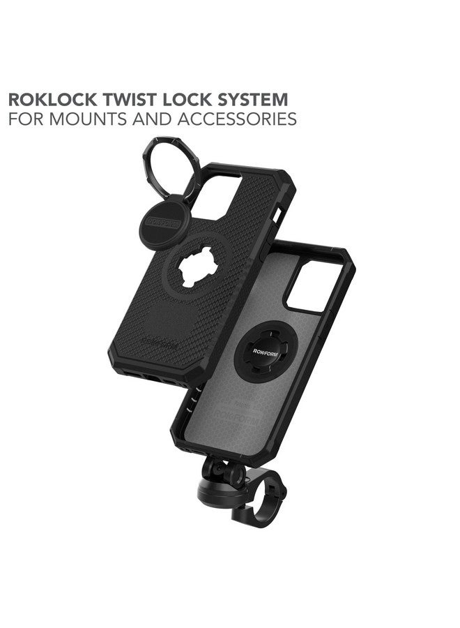 روكفورم روك فورم - جراب iPhone 14 Pro Max، سلسلة Rugged، متوافق مع مغناطيس مزدوج + MagSafe، غطاء iPhone مع قفل RokLock Twist، واقي مغناطيسي من Apple Gear، درع مقاوم للسقوط (أسود)  - Image 5