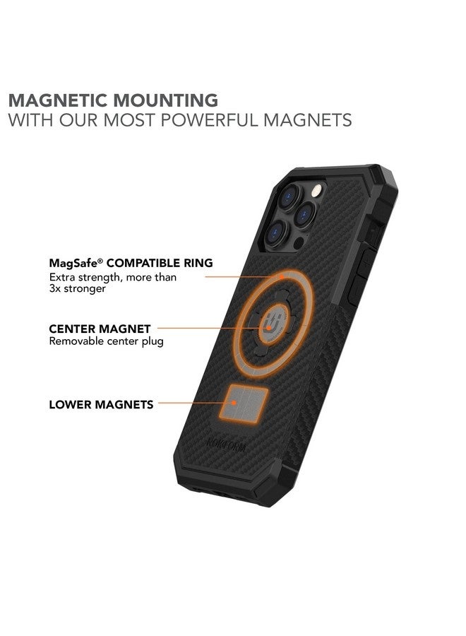روكفورم روك فورم - جراب iPhone 14 Pro Max، سلسلة Rugged، متوافق مع مغناطيس مزدوج + MagSafe، غطاء iPhone مع قفل RokLock Twist، واقي مغناطيسي من Apple Gear، درع مقاوم للسقوط (أسود)  - Image 3