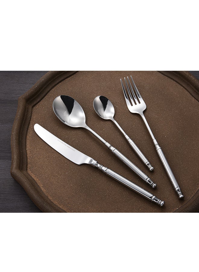 ليون طقم ملاعق و شوك من الستانلس ستيل المقاوم للصدأ مكون من 16 قطعة باللون الفضي، يخدم 4 أشخاص - Image 3