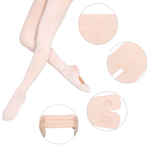 Zando Dance Tights for Girls Toddler - Ultra Soft Pro Convertible Ballet Transition Daily Student Kids Tights Stockings 5-8 Years Ballet Pink - Image 4