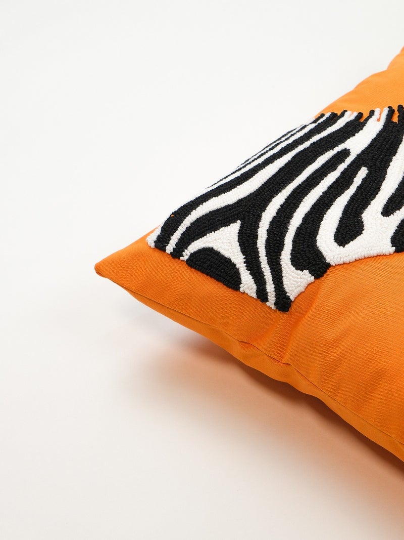 Galia Tasarım Galia Design Zebra Pattern Punch Cushion Cover - Orange  - Image 3