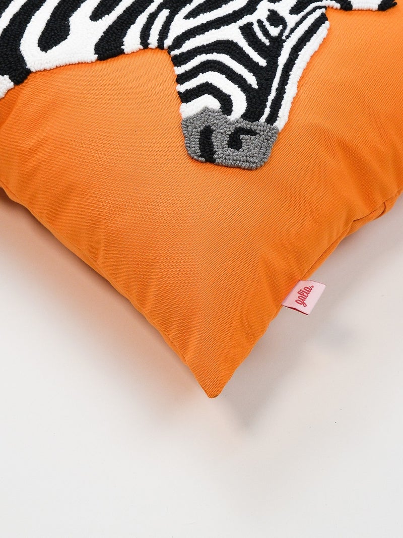 Galia Tasarım Galia Design Zebra Pattern Punch Cushion Cover - Orange  - Image 5