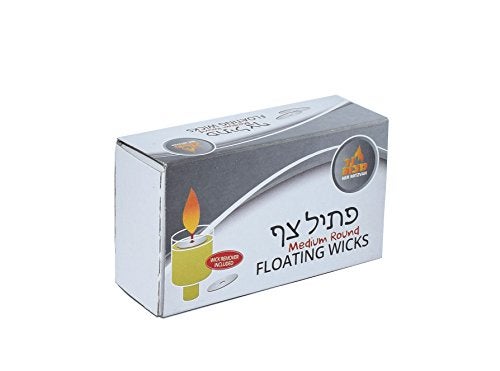 Ner Mitzvah Ner Mitzvah Round Floating Wicks Ã¢â‚¬â€œ 50 Count (Approx.), Medium Sized Cotton Wicks and Cork Disc Holders For Oil  - Image 1