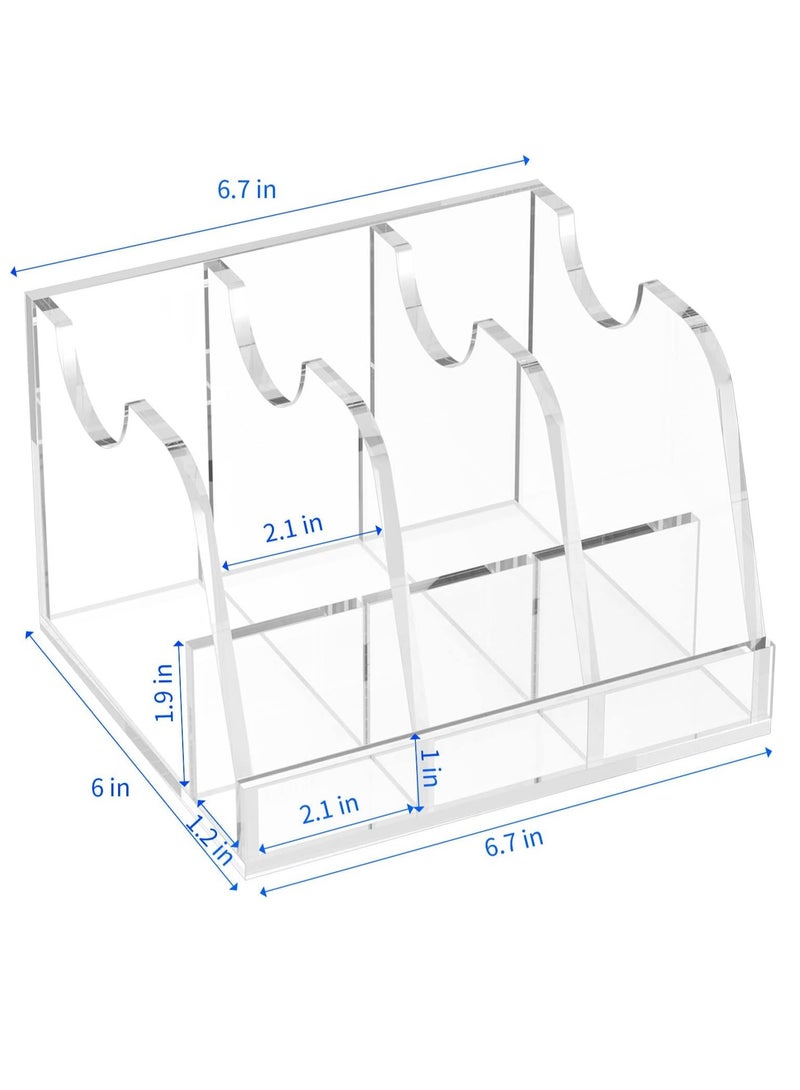 Meetion Belt Organizer, Acrylic Belt Storage Holder for The Closet and Drawer,3 Compartments Belt Box with Display Stand  - Image 3