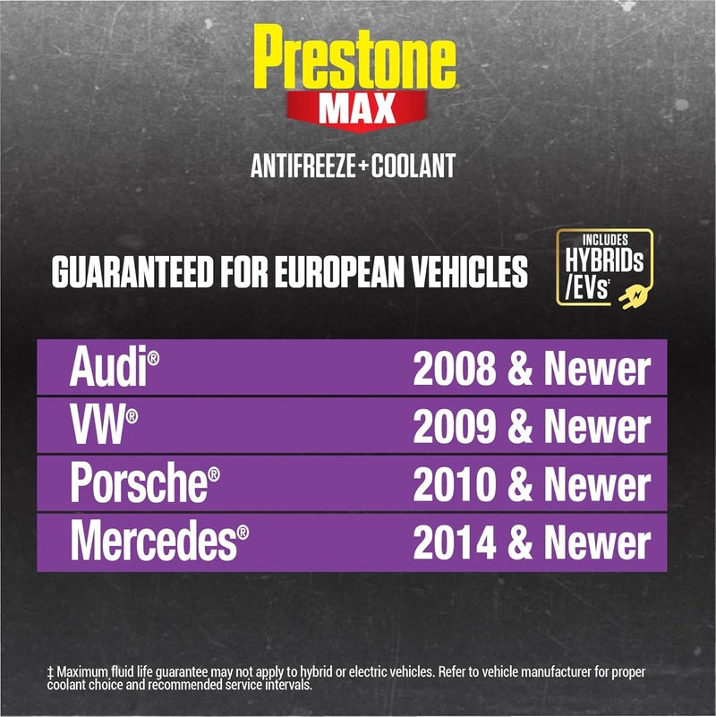 Prestone Batch uniform stable quality MAX Euro Violet 50/50 Antifreeze Automotive Coolant, Pack of One (Pack of 2) Processed natural substance - Image 3