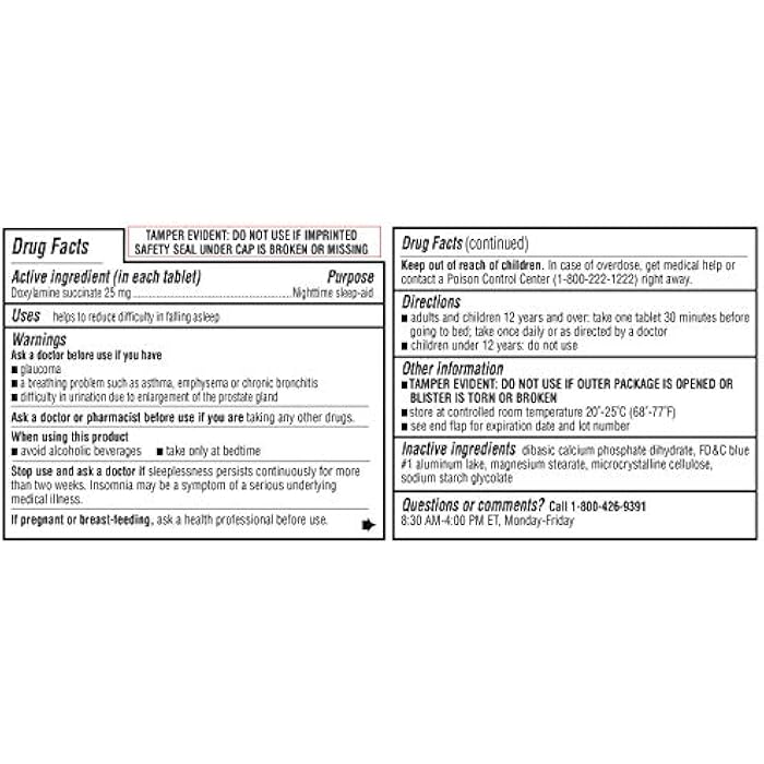 Kirkland Cos7 Kirkland Signature Doxylamine Succinate Tablets ,25mg Nighttime Sleep AID - 2 X 96 Tablets (192 Tablets Total) - Image 2