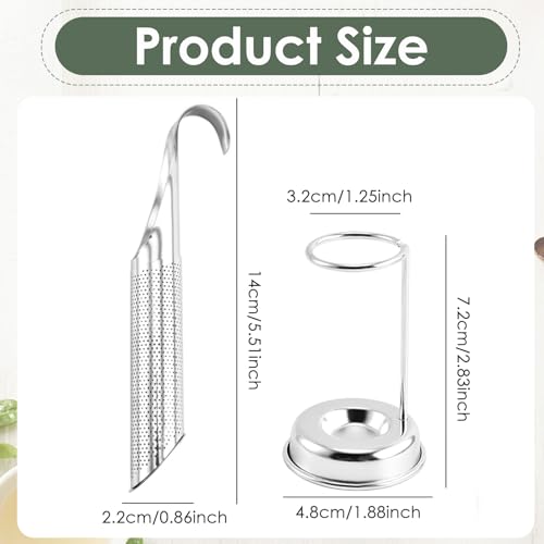 BendJoy® Tea Strainer Stainless Steel with Storage Holder, Pipe-Shaped Tea Infuser, Tea Filter with Hanging Hook for Loose Tea, Coffee, Spice, and Herbs - Image 2