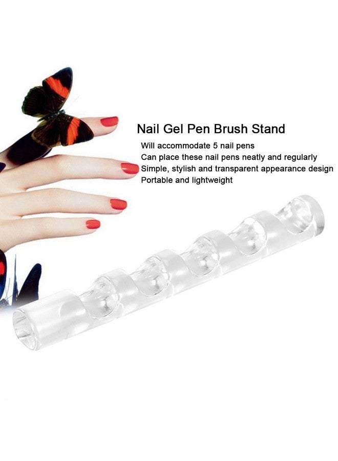 Cimenn Nail Art Painting Pen Brush Stand Cimenn Fashionable Simple Acrylic Nail Gel Polish Pen Brush Stand Holder Manicure Tool For Diy Manicure Nail Carving Drawing Pencils Brushes - Image 2