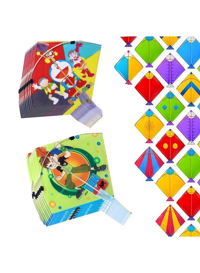 إيكان مجموعة Ekan Kite Cheel Patang التقليدية المكونة من 60 قطعة من عناصر زينة Lohri/Makar Sankranti (متعددة الألوان) - Image 1