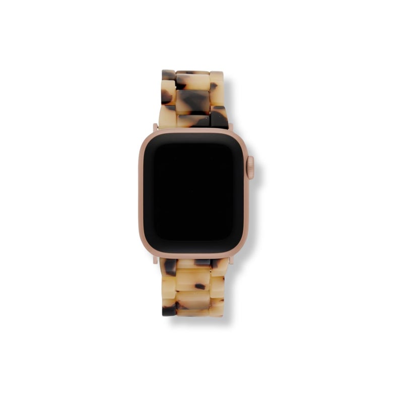 MACHETE Compatible with Apple Watch Band 42mm 44mm 45mm with Rose Gold Stainless Steel Buckle Strap Acetate Resin iWatch Band for Ultra 2 1 Series 987654321SE Women Men Blonde Tortoise - Image 2