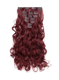 OneDor ® 20 Curly Full Head Clip In Synthetic Hair Extensions 7Pcs 140G (99J Wine Red)  - Image 1