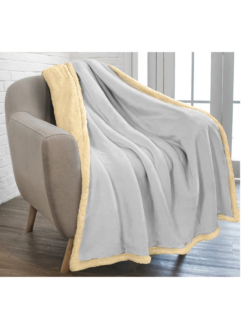 Sherpa Bed Blanket King Size, Double Plush Reversible Fleece, Machine Washable, Warm and Cozy for Bed & Sofa (240x220 cm)  - Image 2