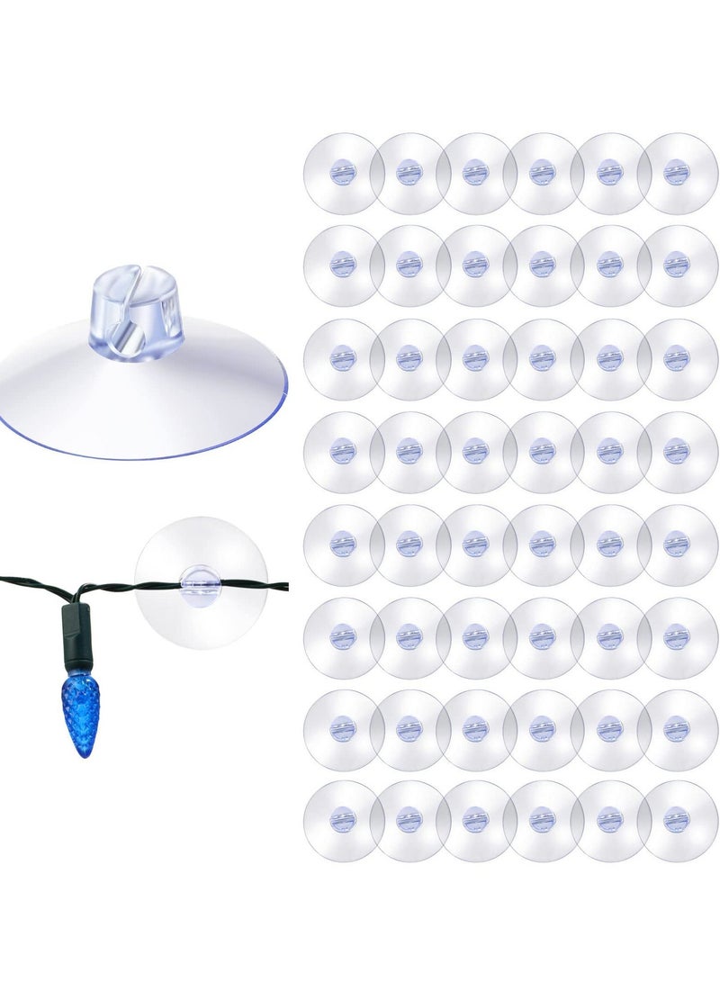 SYOSI Light Suction Cup Shower Caddy Large Heavy Strength Duty Clear Plastic Transparent Light String Mini Suction Cup Hooks Holder for Kitchen Bathroom Shower Caddy Connectors (50 Pieces) - Image 1