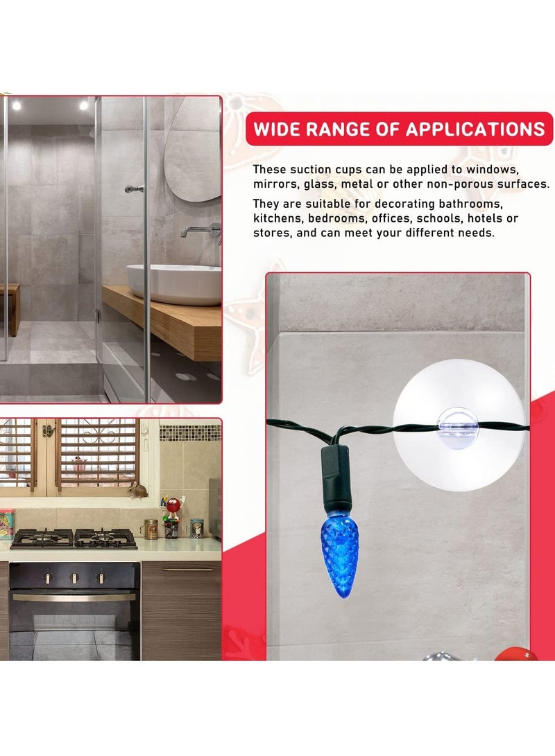 SYOSI Light Suction Cup Shower Caddy Large Heavy Strength Duty Clear Plastic Transparent Light String Mini Suction Cup Hooks Holder for Kitchen Bathroom Shower Caddy Connectors (50 Pieces) - Image 4