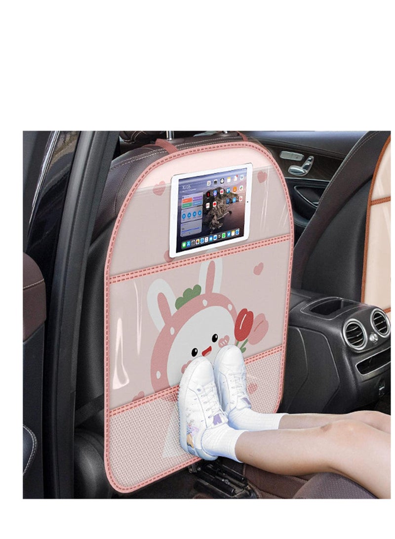 SYOSI Backseat Car Organizer Car Backseat Organizer Protector Kick Mats for Kids Stain Resistant Back Seat Protector Car Organizer with Storage Pockets for SUV Minivan 1PCS - Image 1