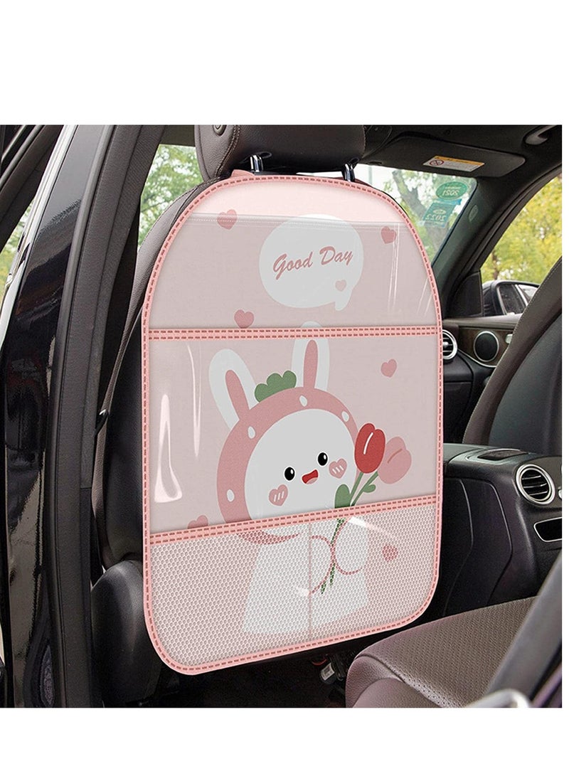 SYOSI Backseat Car Organizer Car Backseat Organizer Protector Kick Mats for Kids Stain Resistant Back Seat Protector Car Organizer with Storage Pockets for SUV Minivan 1PCS - Image 3