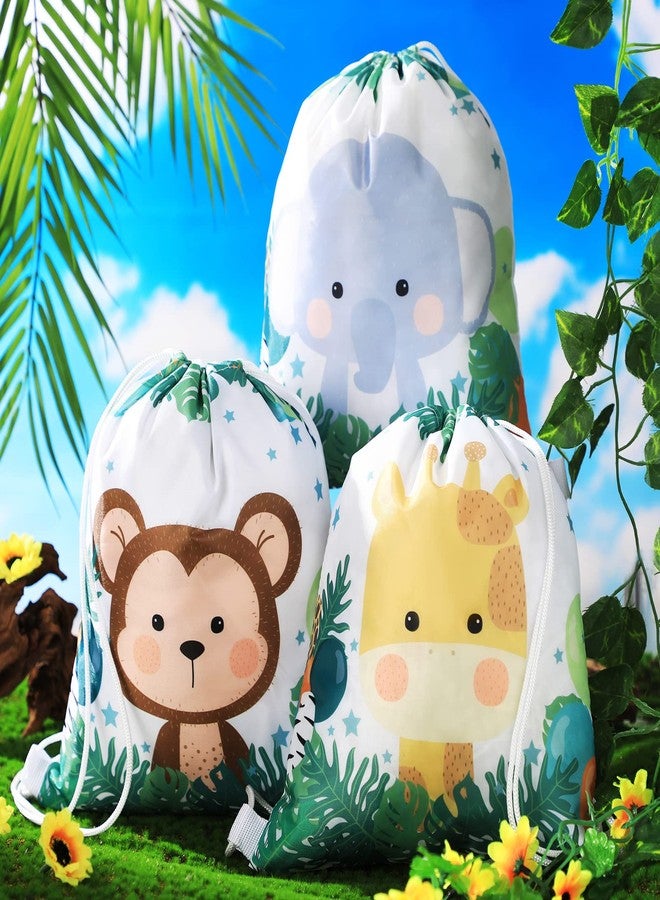 فيرايكل مجموعة فيرايكل من 30 كيسًا برباط سحب بتصميم سفاري، هدايا حيوانات الغابة، هدايا حفلات، أكياس هدايا للحياة البرية، مناسبة لأعياد الميلاد، حفلات الكريسماس، حفلات استقبال المولود، 9.8 × 11.8 بوصة - Image 5