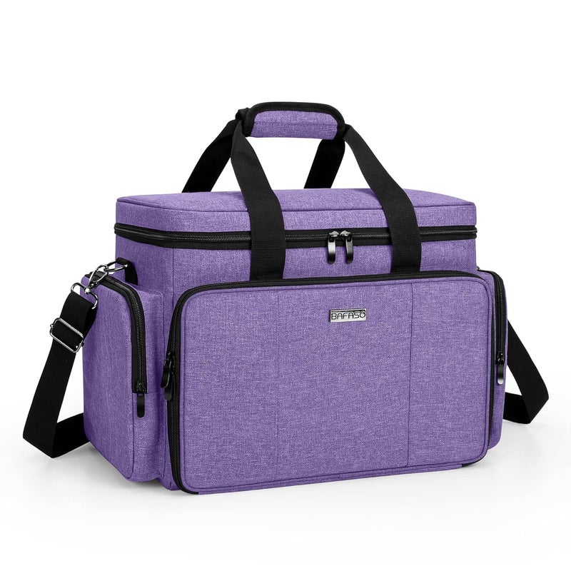 BAFASO Large Makeup Bag Cosmetic Bag with Removable Dividers, Travel Makeup Case Holds Cosmetics and Hair Supplies, Purple