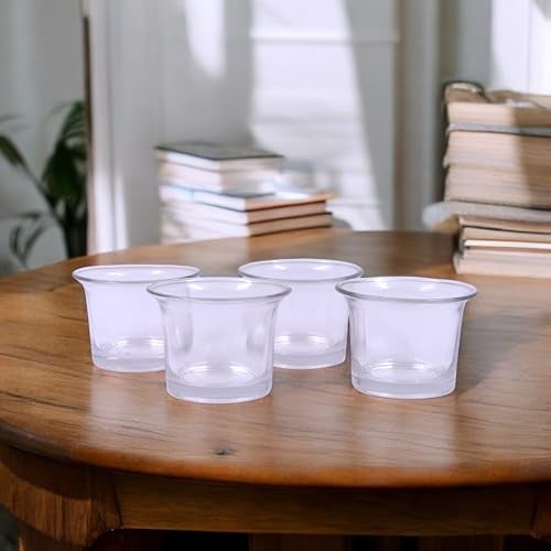 Hosley® Votive Tealight Glass Candle Holder|Clear Glass Tealight Candle Holder Perfect for Home Decor, Birthday, Wedding, Parties, Gifting|4.5 cm Diameter(Pack of 4, 4.5 cm Long Each) - Image 4
