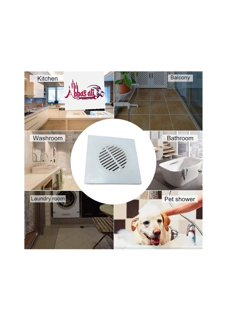 عباسلي 15x15 سم بولي كلوريد الفينيل الأبيض الحمام الطابق استنزاف مصفاة  - Image 2