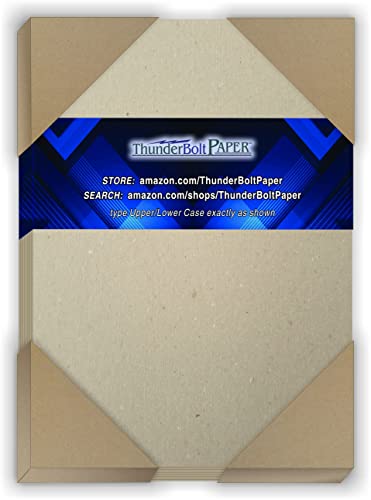 ThunderBolt Paper 50 Sheets Chipboard 46pt (Point) 5 X 7 Inches Heavy Weight Photo|Card Size .046 Caliper Thick Cardboard Craft and Packing Brown Kraft Paper Board - Image 1