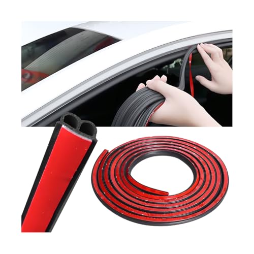 Ywdiml Double Layer Car Door Seal Strip 328FT 2 Holes B Shape Rubber Soundproofing Vehicle Sealing Trim Self Adhesive Edge Weatherstrip Protector Universal Automotive Accessories - Image 1