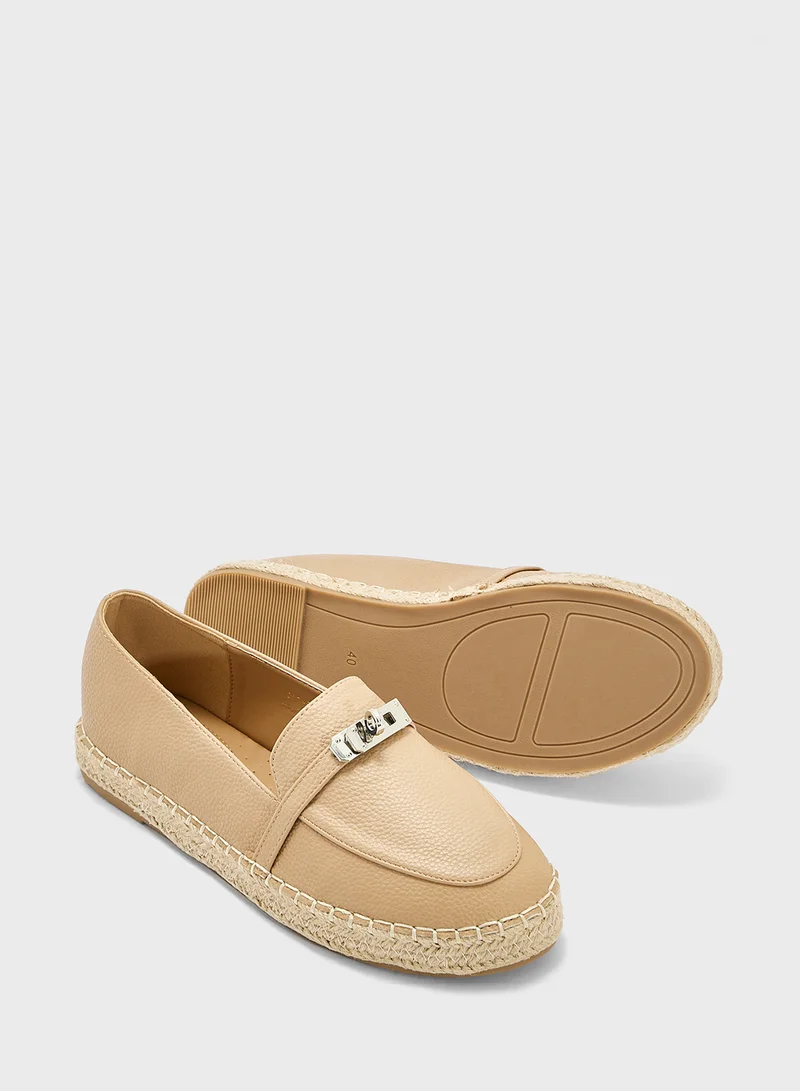 ELLA Nude Loafer Style Espadrille for Women | Best Price UAE