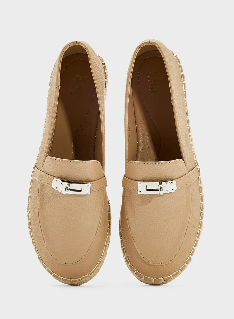 ELLA Nude Loafer Style Espadrille for Women | Best Price UAE
