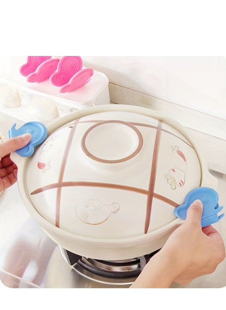 Generic 2 pieces of butterfly-shaped anti-scalding silicone tray extractors, heat-insulating and high-temperature resistant butterfly-shaped design, easy to hold, safe to use, beautiful and practical  - Image 5